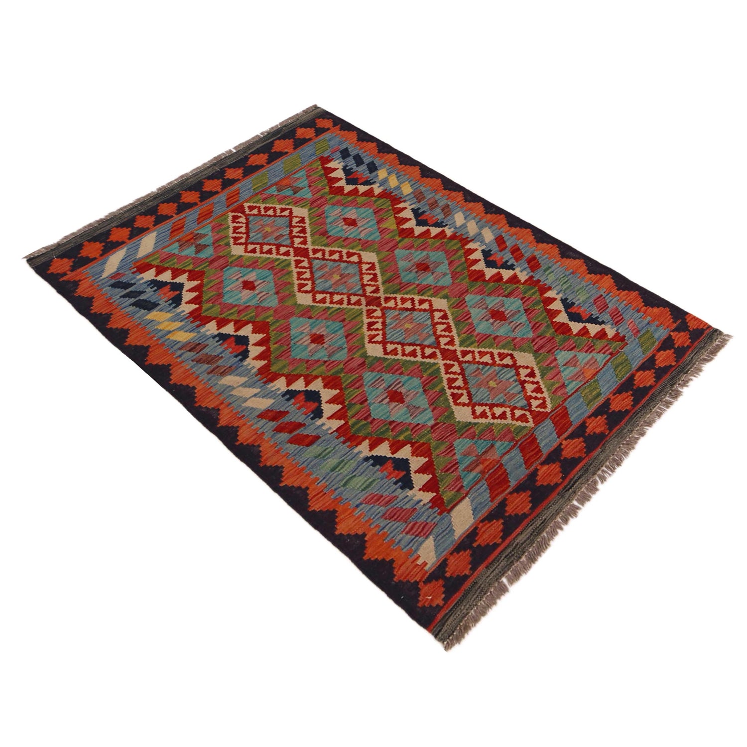 Handmade Vegetable Kilim 3' 3" x 4" 10" (ft) - No. P35731