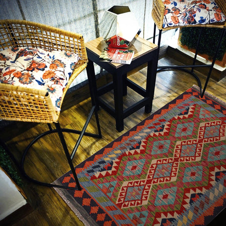 Handmade Vegetable Kilim 3' 3" x 4" 10" (ft) - No. P35731