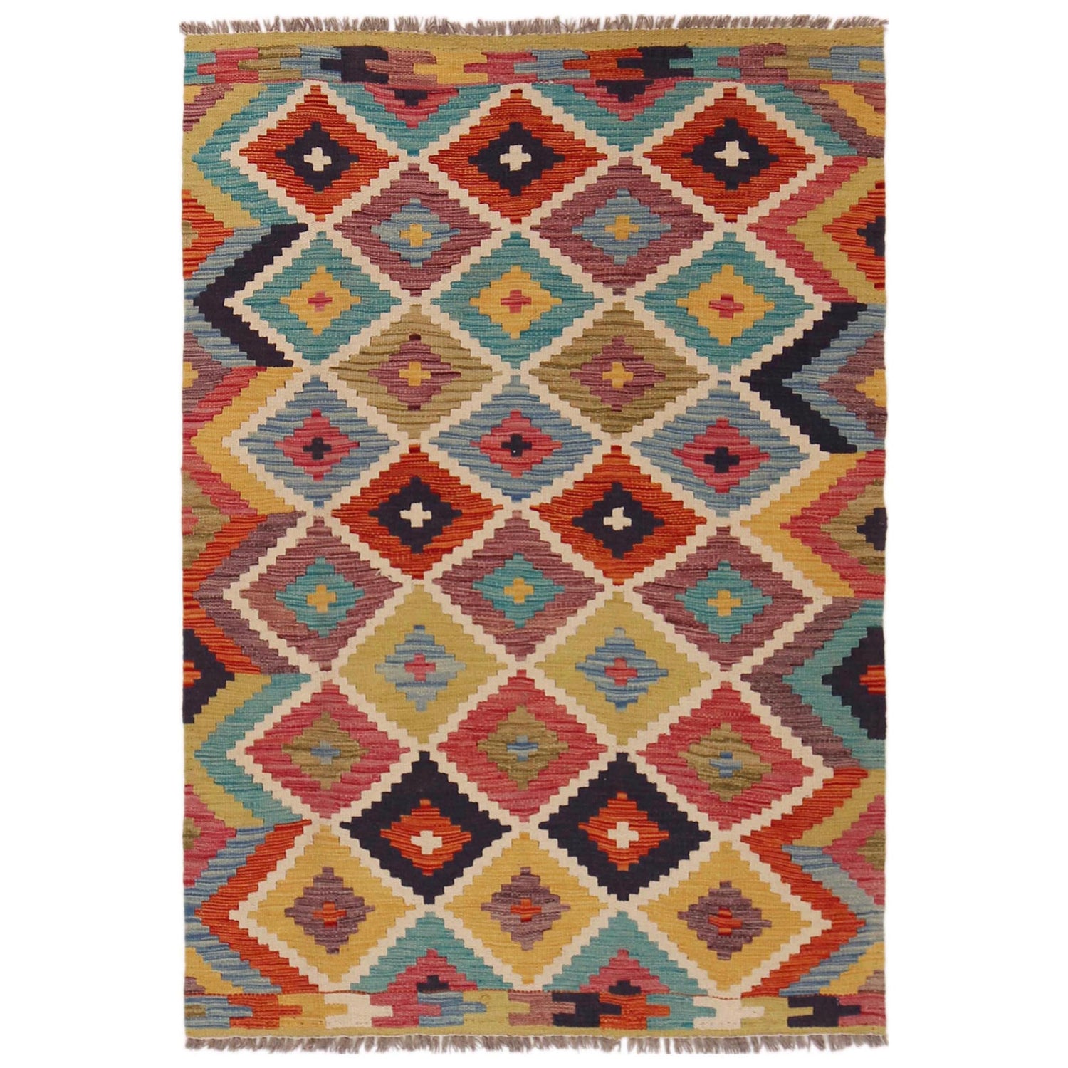 Handmade Vegetable Kilim 3' 4" x 4' 10" (ft) - No. P35733