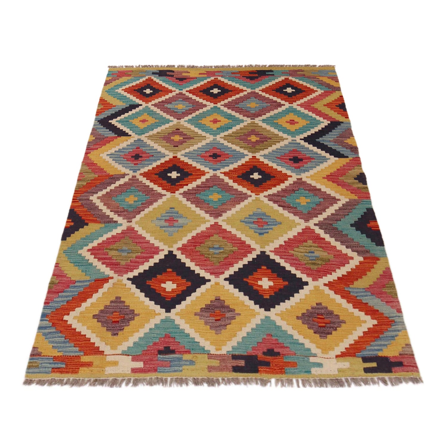 Handmade Vegetable Kilim 3' 4" x 4' 10" (ft) - No. P35733