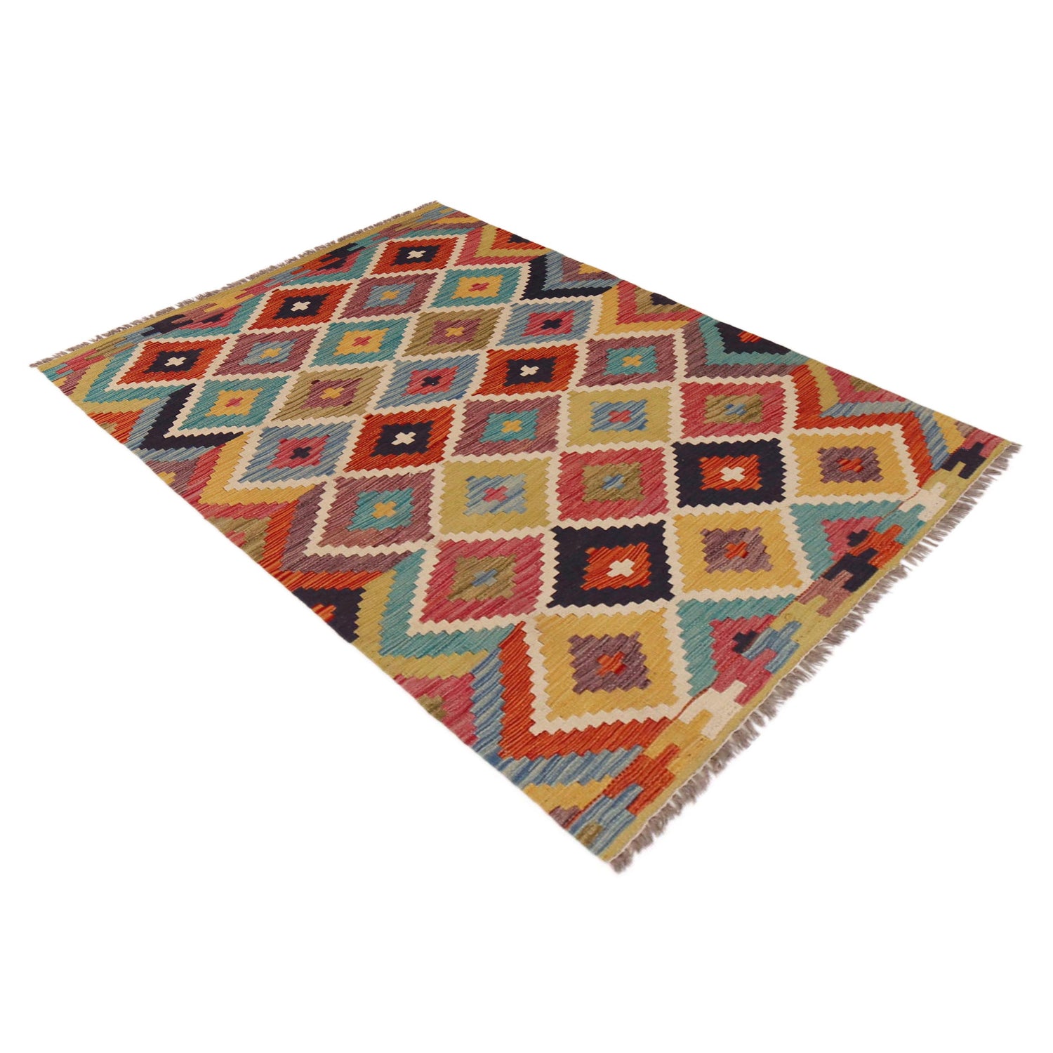 Handmade Vegetable Kilim 3' 4" x 4' 10" (ft) - No. P35733