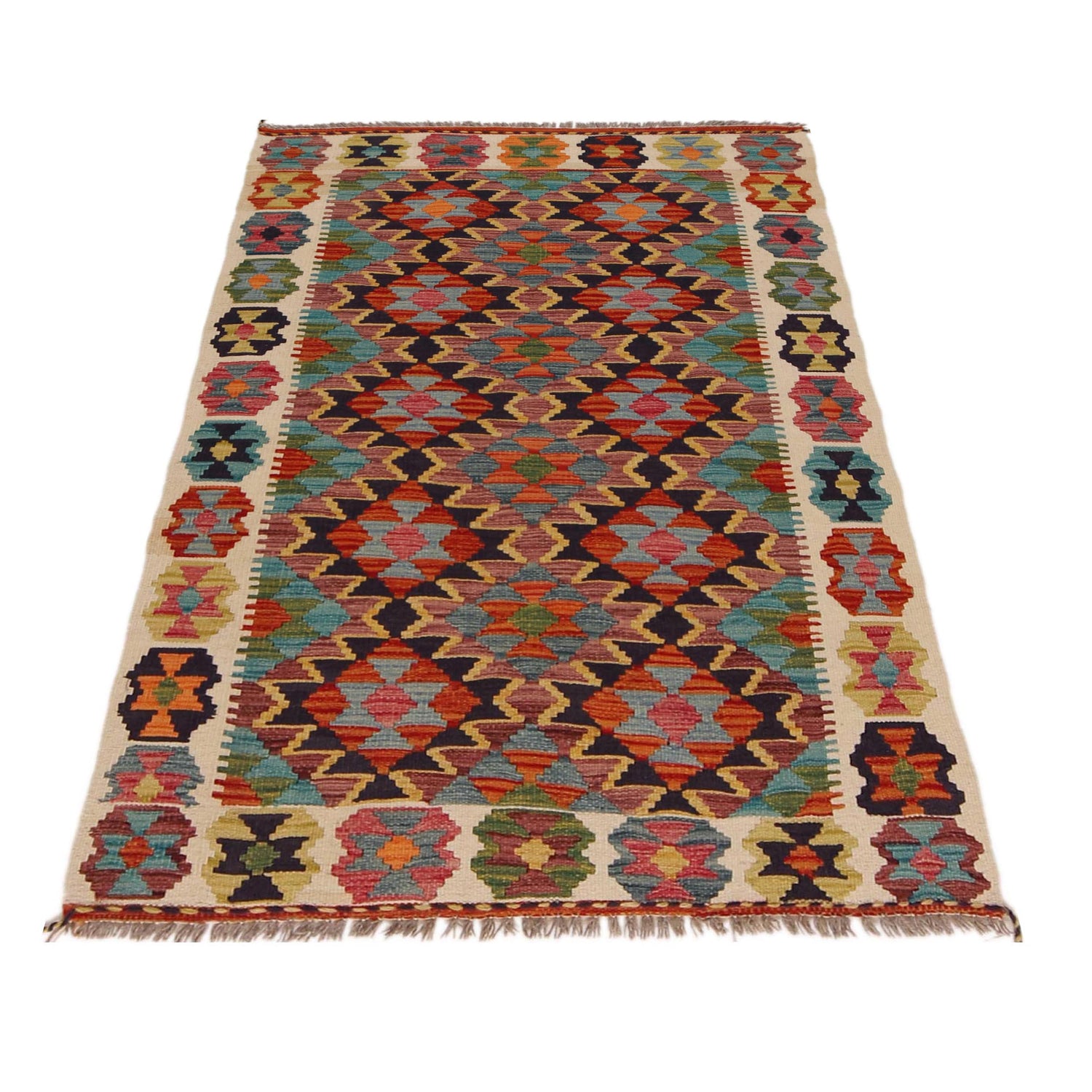 Handmade Vegetable Kilim 3' 3" x 4' 11" (ft) - No. P35735