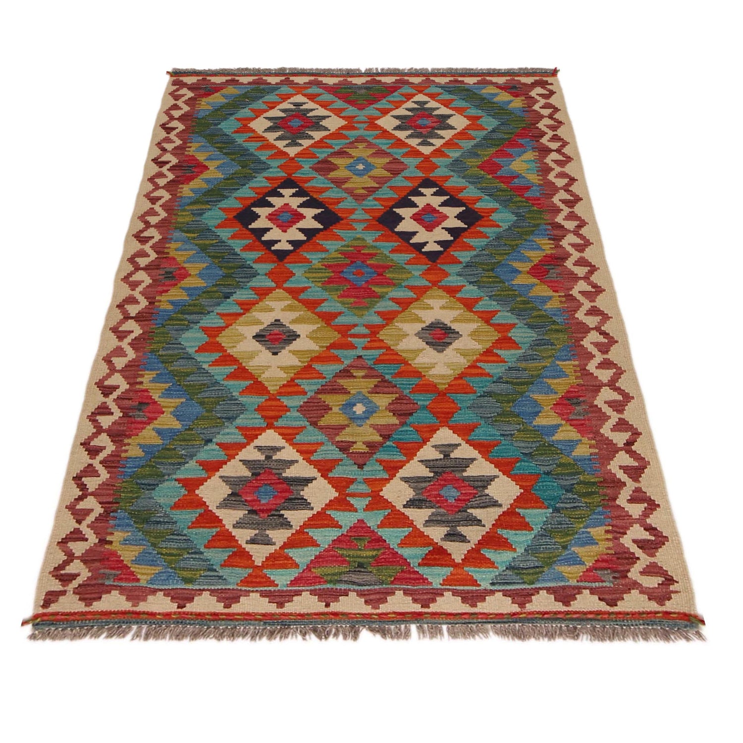 Handmade Vegetable Kilim 3' 2" x 4' 10" (ft) - No. P35737