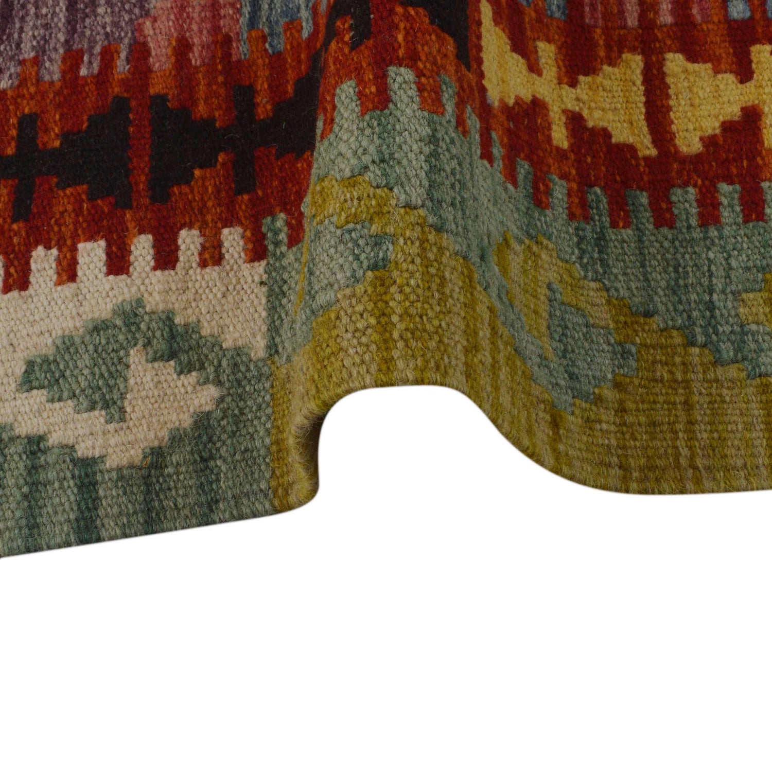 Handmade Vegetable Kelim 3' 5" x 5' 1" (ft) - No. P35738