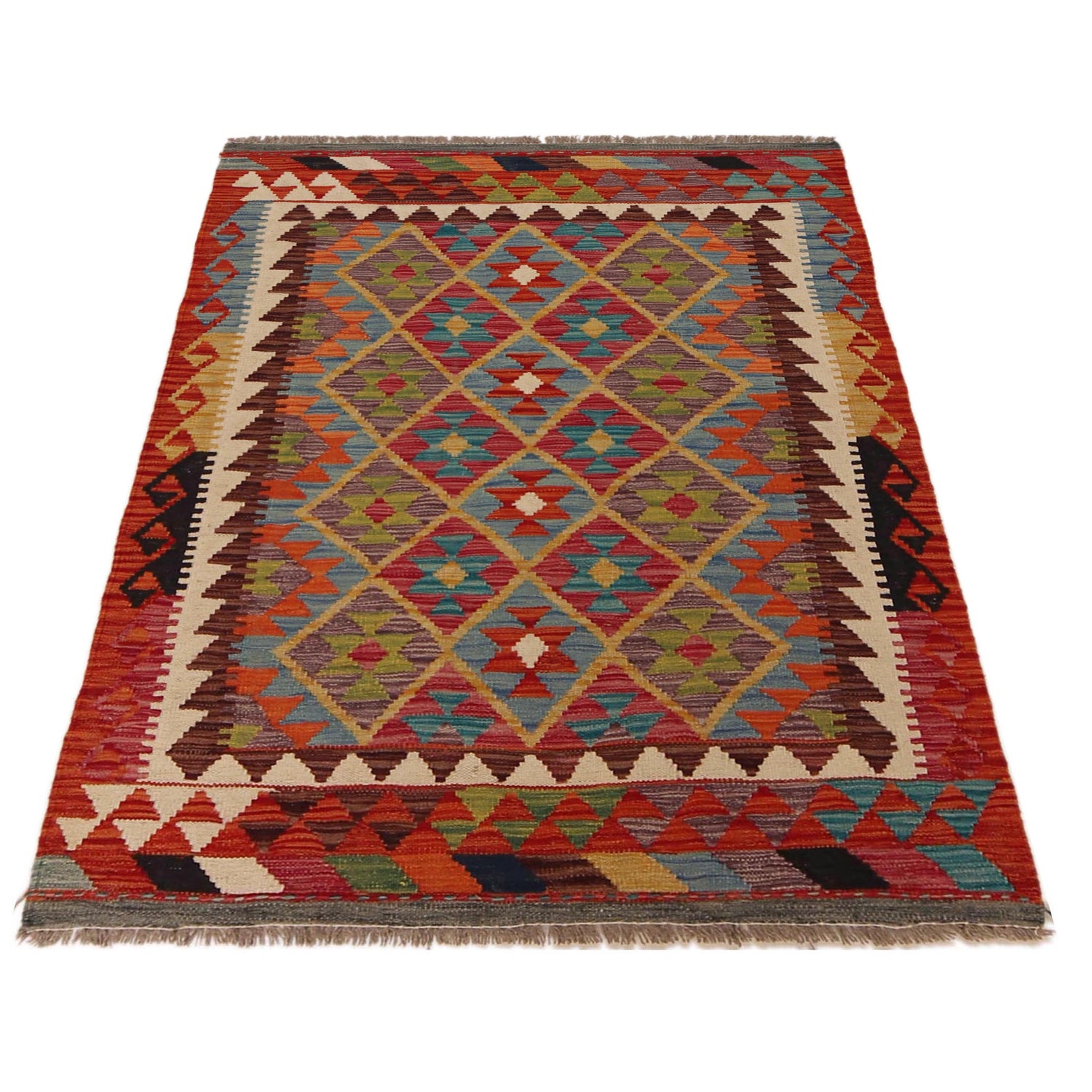 Handmade Vegetable Kilim 3' 3" x 4' 8" (ft) - No. P35739