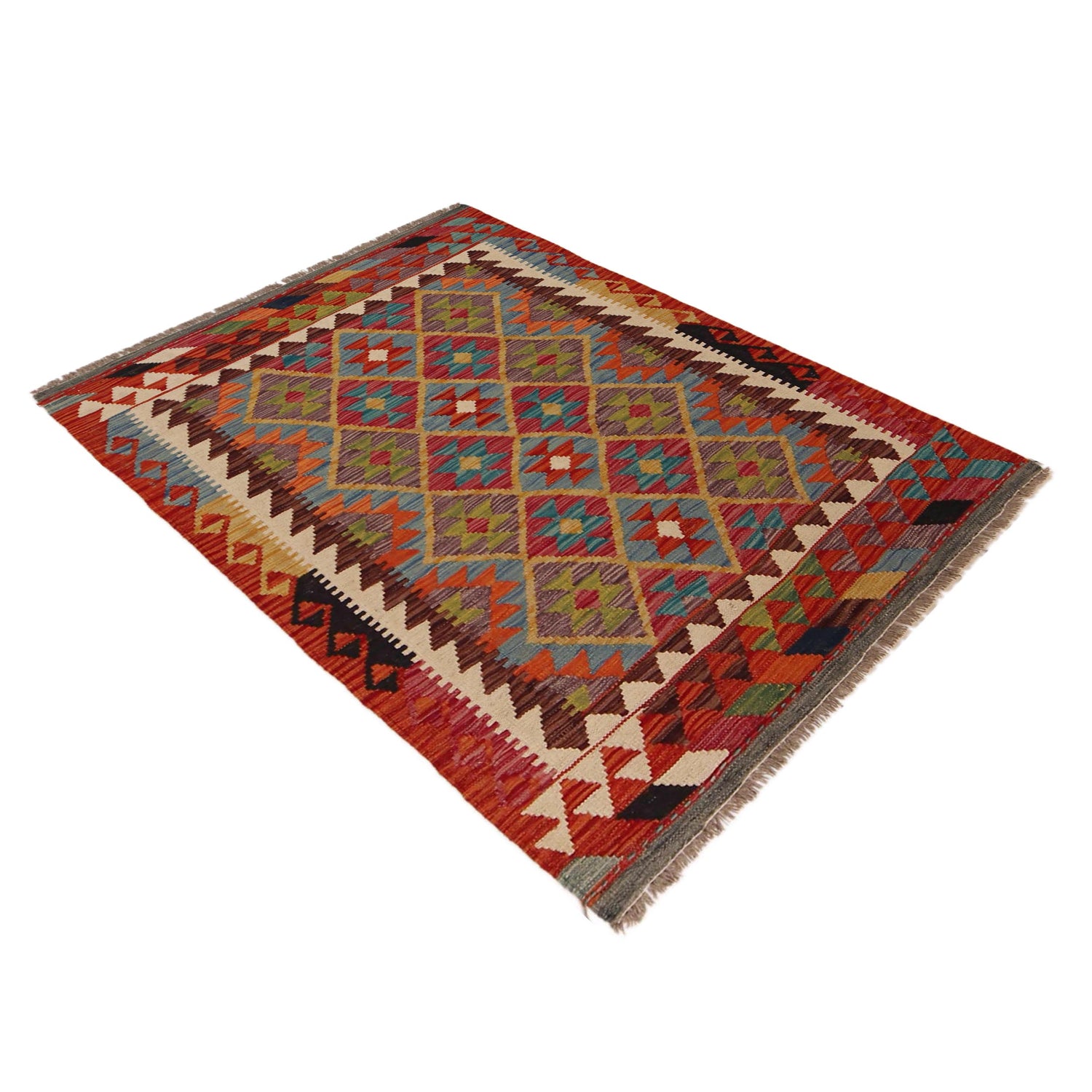 Handmade Vegetable Kilim 3' 3" x 4' 8" (ft) - No. P35739