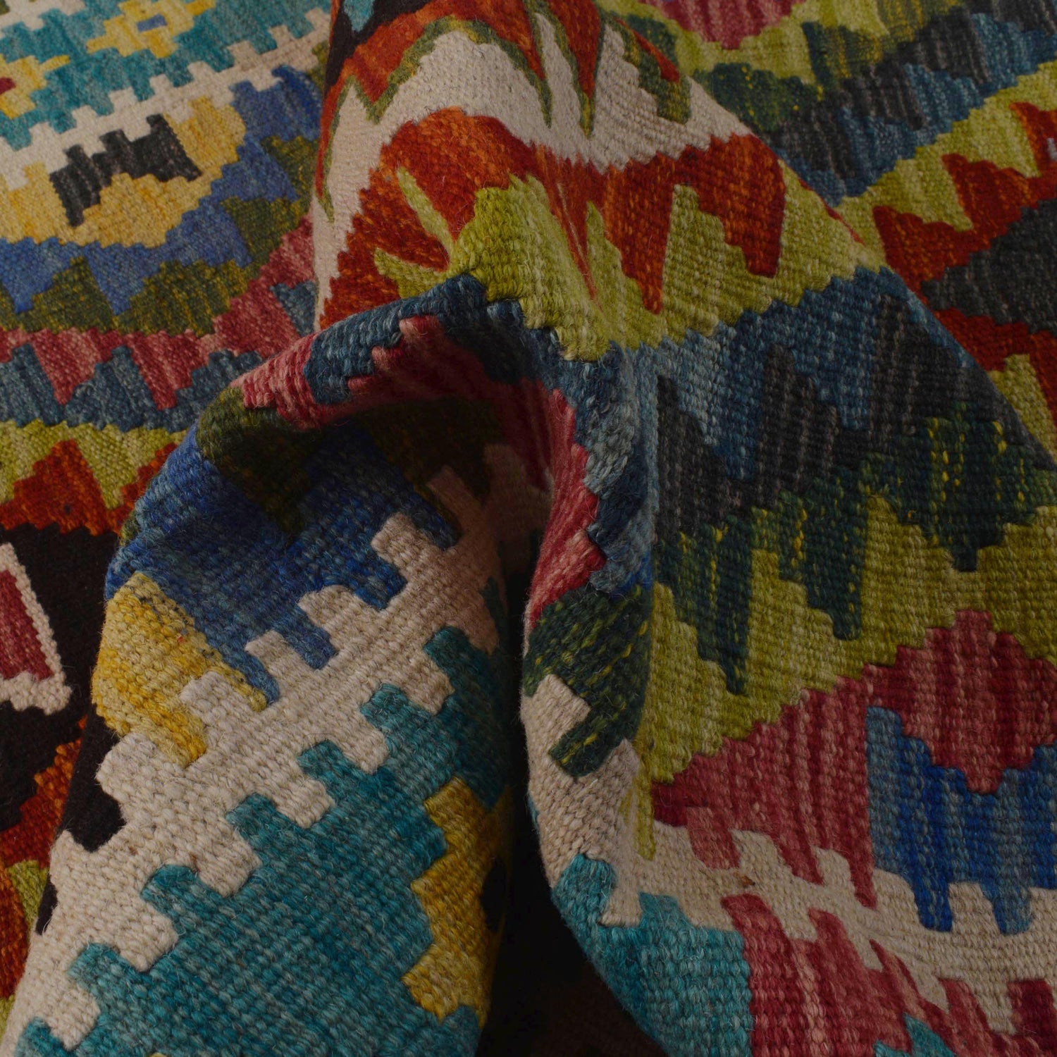 Handmade Vegetable Kelim 3' 5" x 4' 11" (ft) - No. P35740