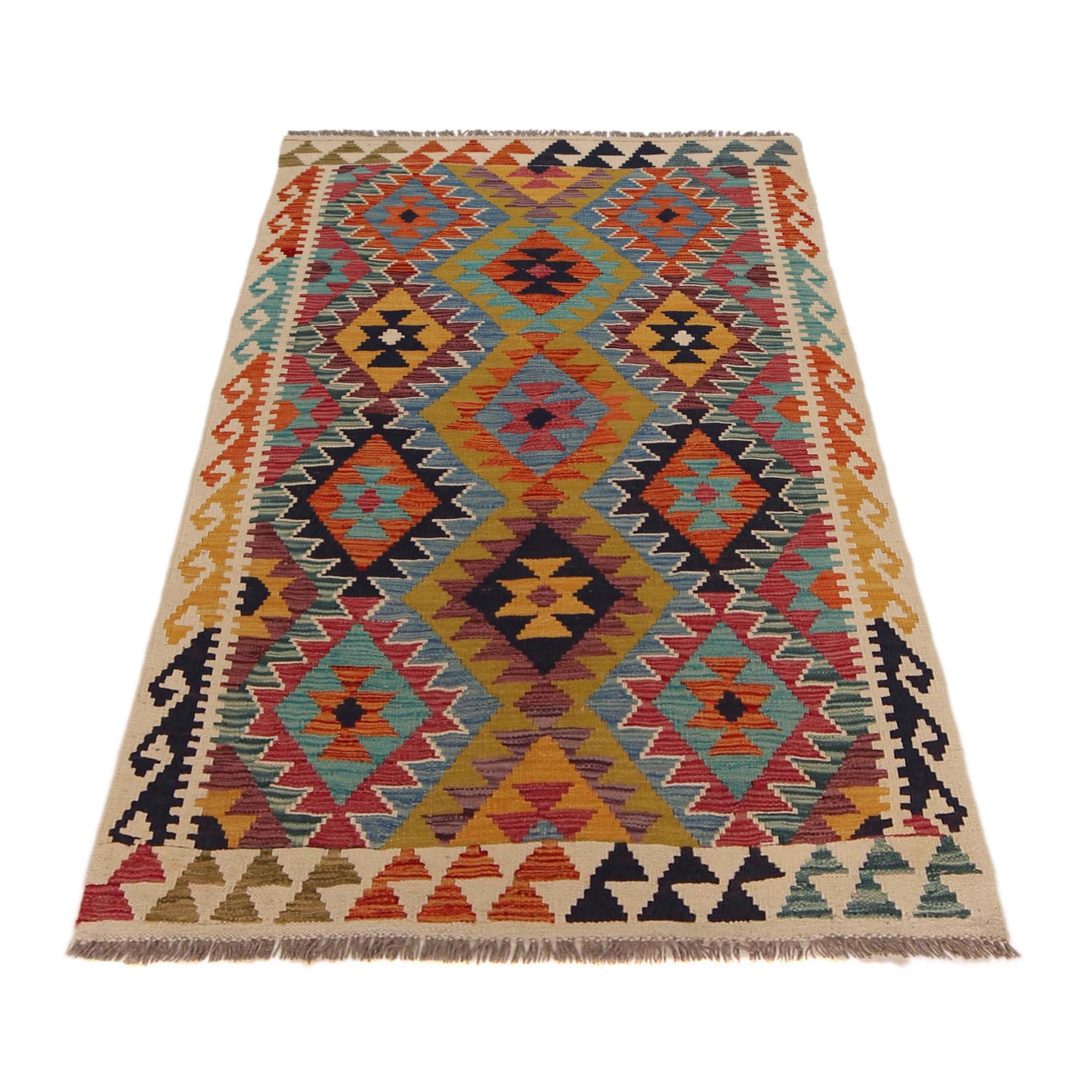 Handmade Vegetable Kilim 3' 3" x 5' 4" (ft) - No. P35741