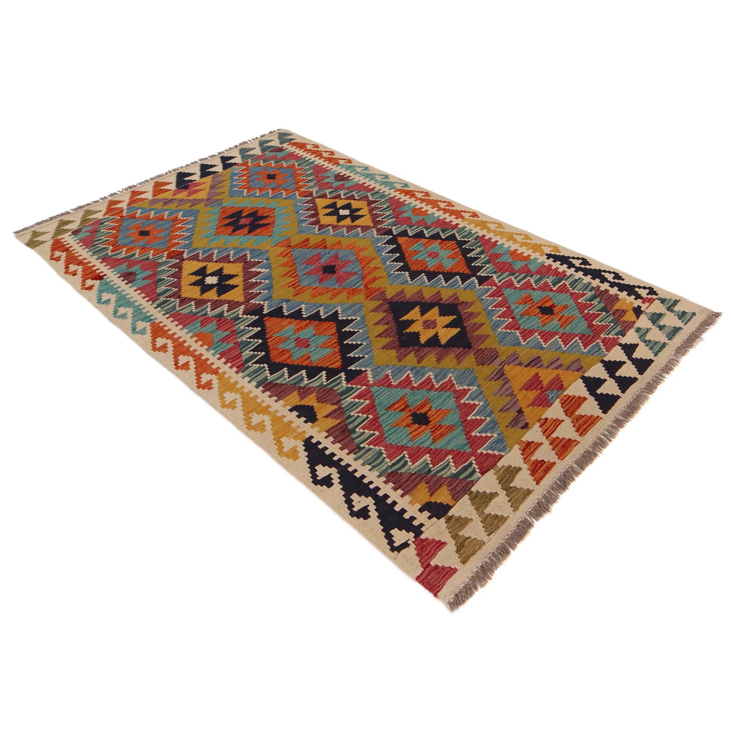 Handmade Vegetable Kilim 3' 3" x 5' 4" (ft) - No. P35741