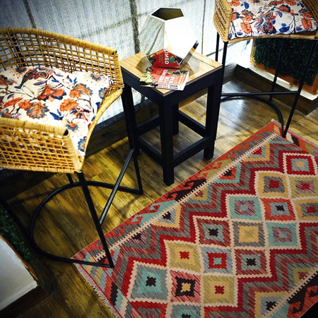 Handmade Vegetable Kilim 3' 5" x 4' 9" (ft) - No. P35743