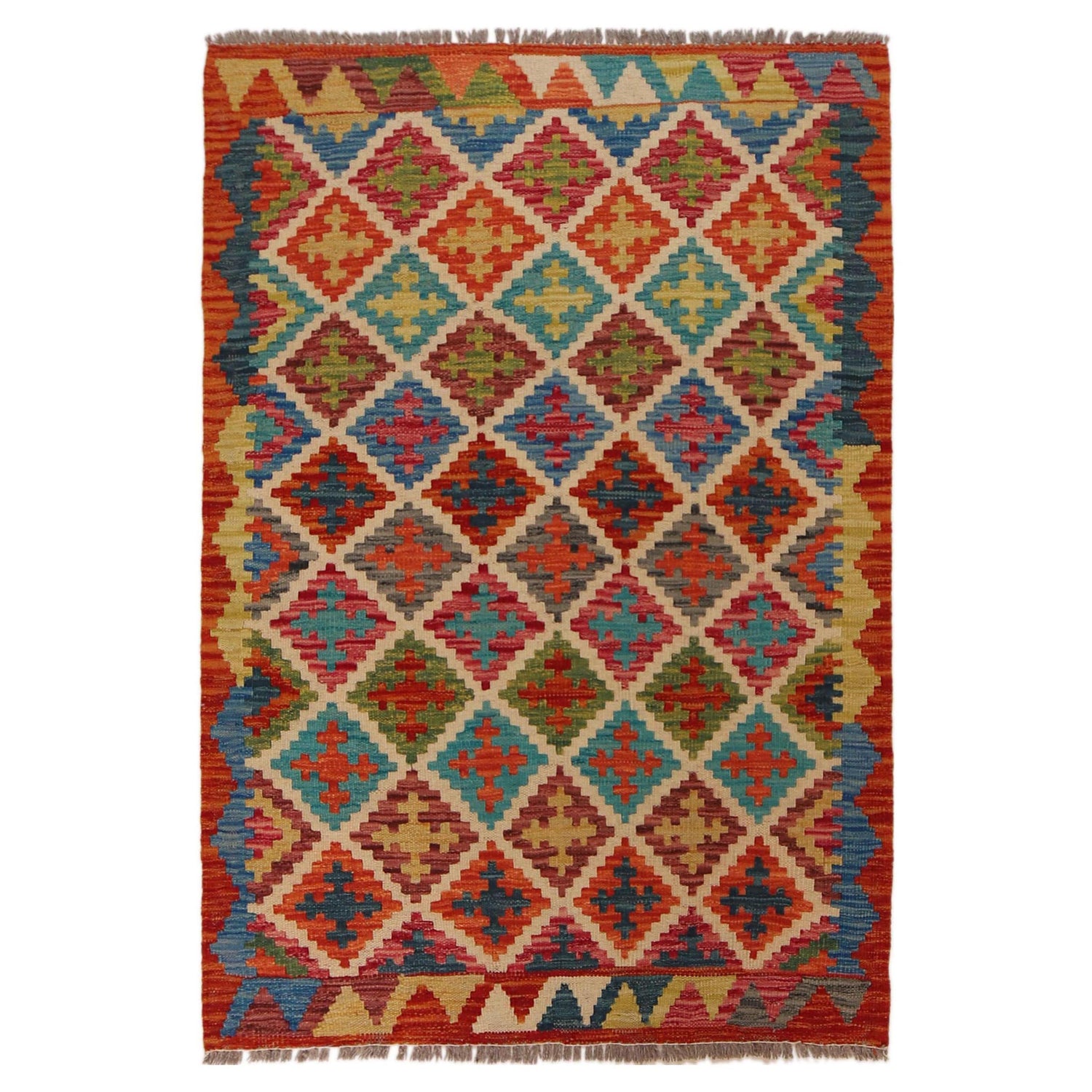 Handmade Vegetable Kilim 3' 3" x 4' 10" (ft) - No. P35745