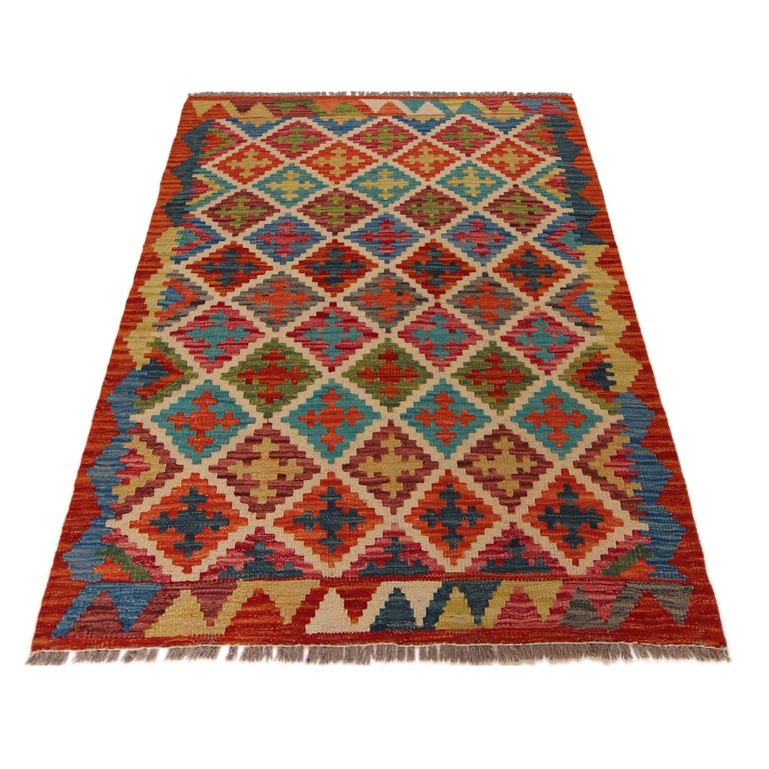 Handmade Vegetable Kilim 3' 3" x 4' 10" (ft) - No. P35745