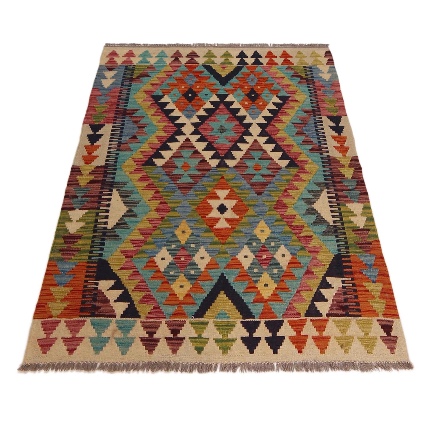 Handmade Vegetable Kilim 3' 3" x 4' 9" (ft) - No. P35747