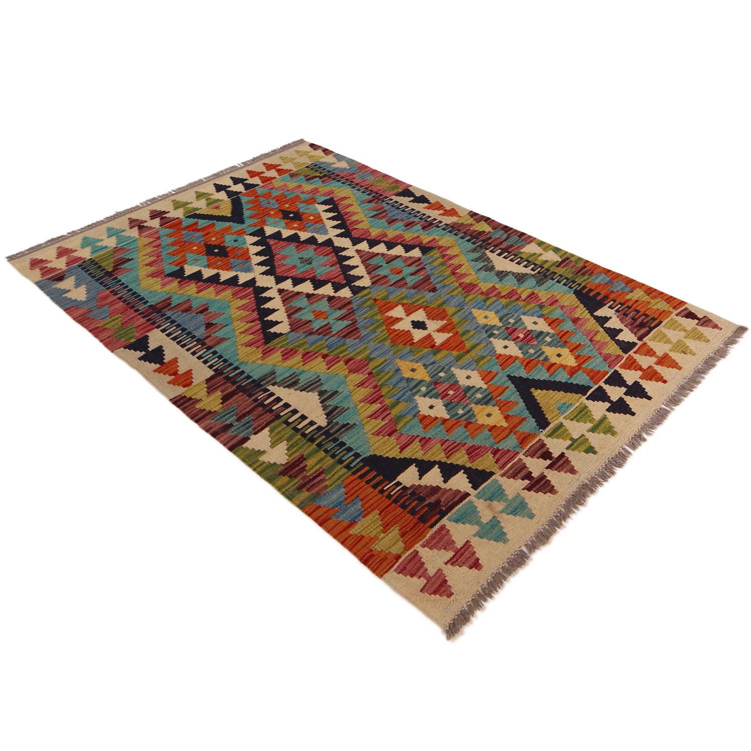 Handmade Vegetable Kilim 3' 3" x 4' 9" (ft) - No. P35747