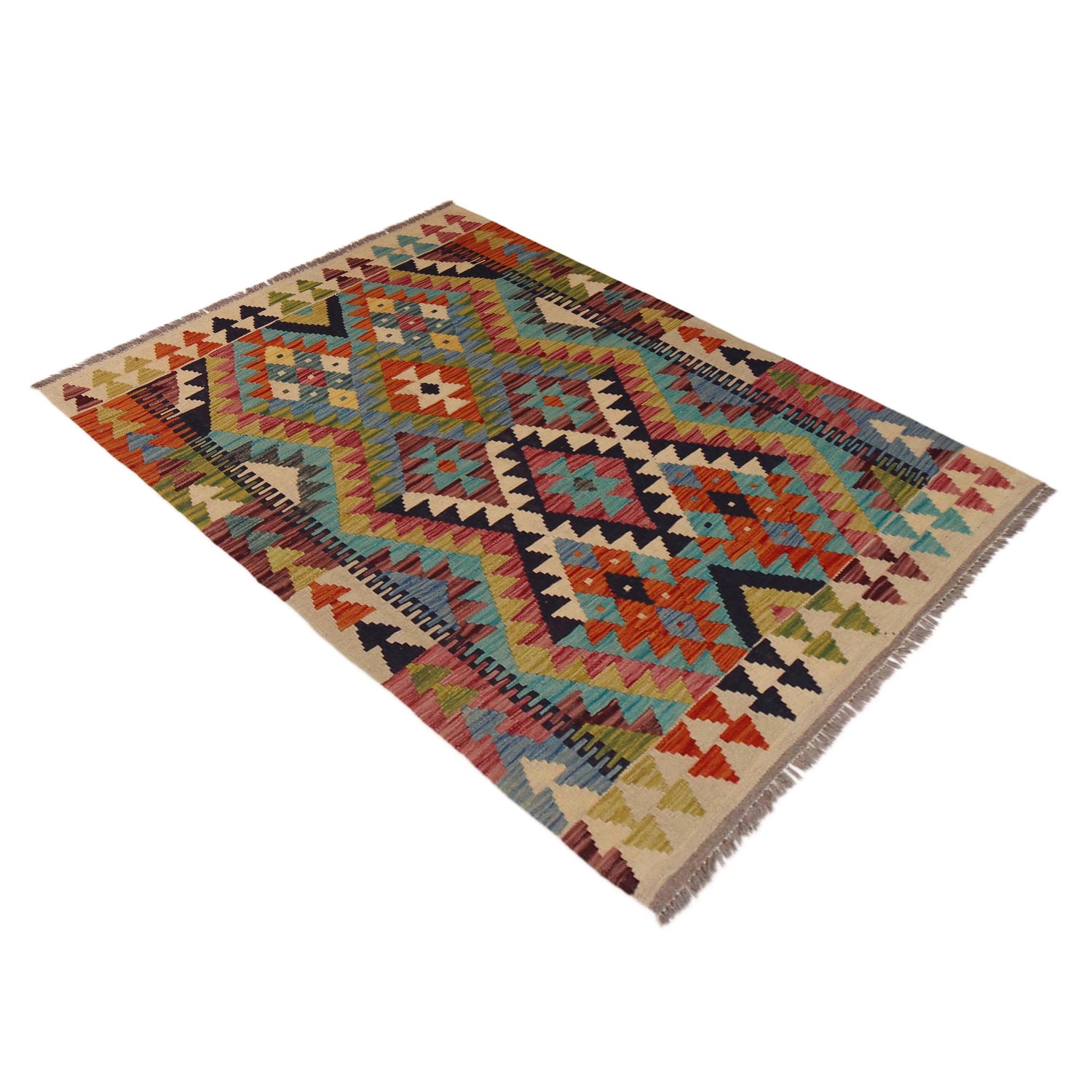 Handmade Vegetable Kilim 3' 3" x 4' 9" (ft) - No. P35747