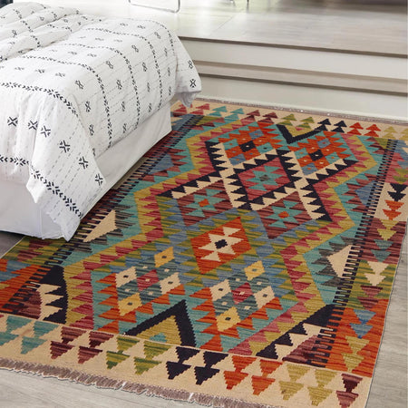 Handmade Vegetable Kilim 3' 3" x 4' 9" (ft) - No. P35747