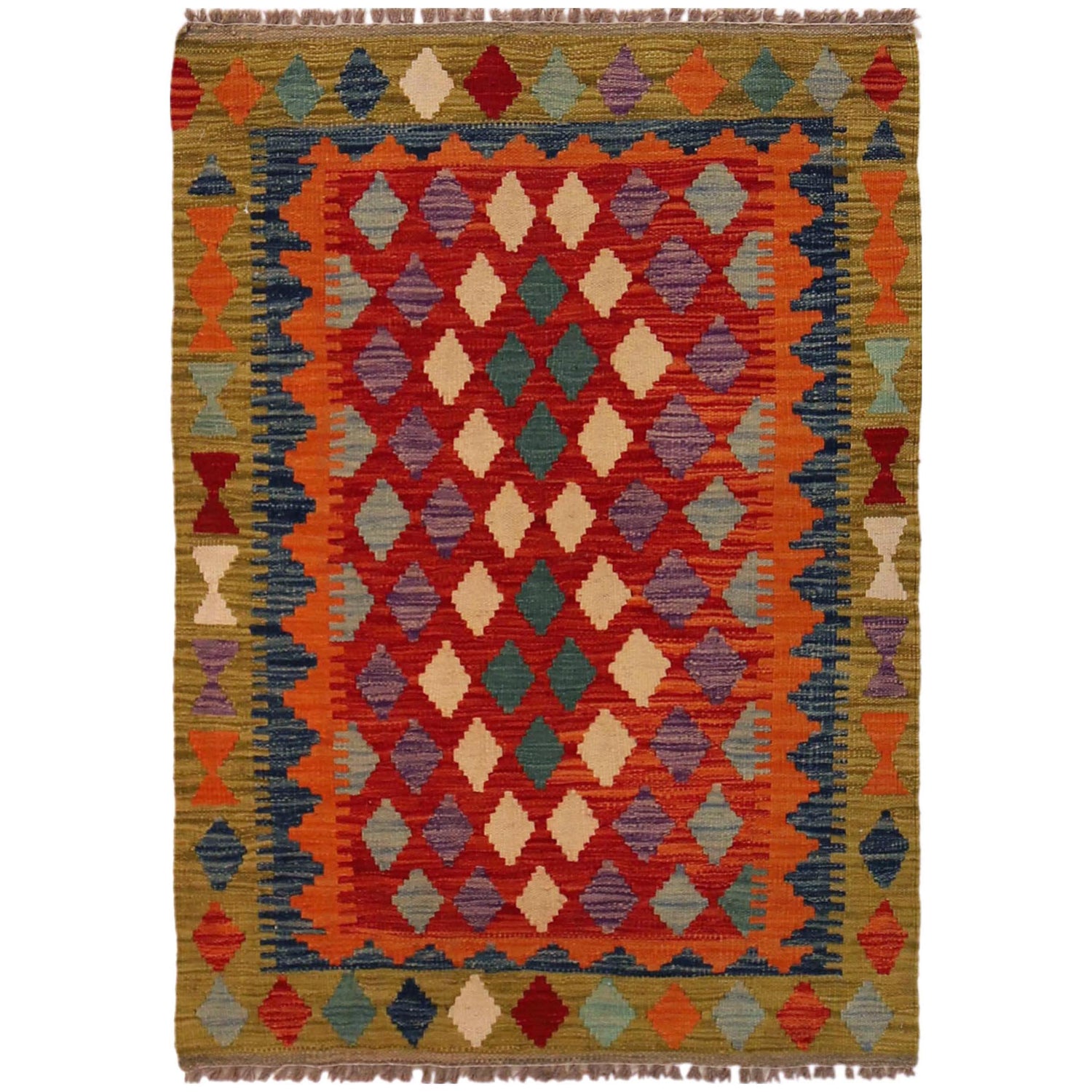 Handmade Vegetable Kilim 2' 11" x 3' 11" (ft) - No. P35750