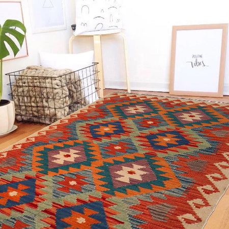 Handmade Vegetable Kilim 2' 9" x 4' 3" (ft) - No. P35752