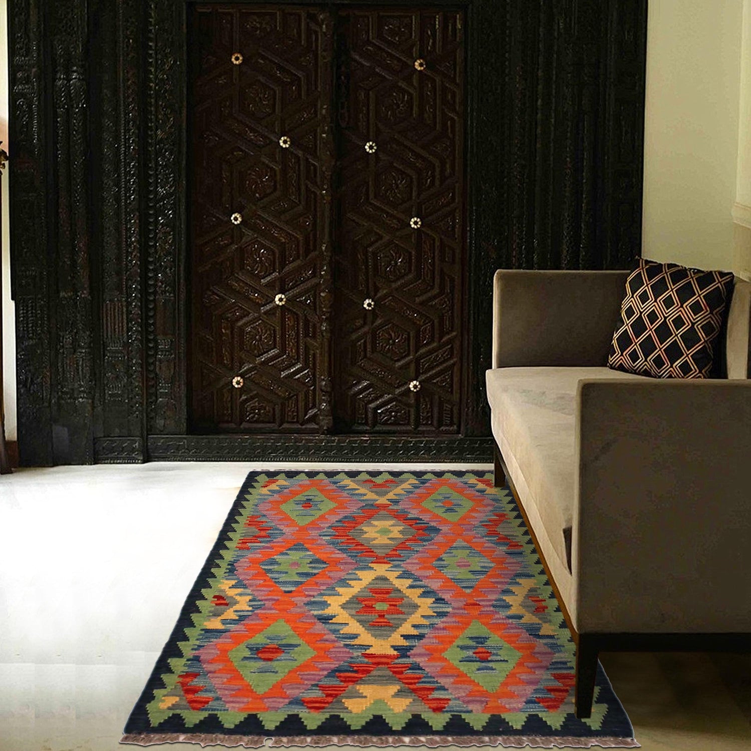 Handmade Vegetable Kelim 2' 5" x 3' 10" (ft) - No. P35753