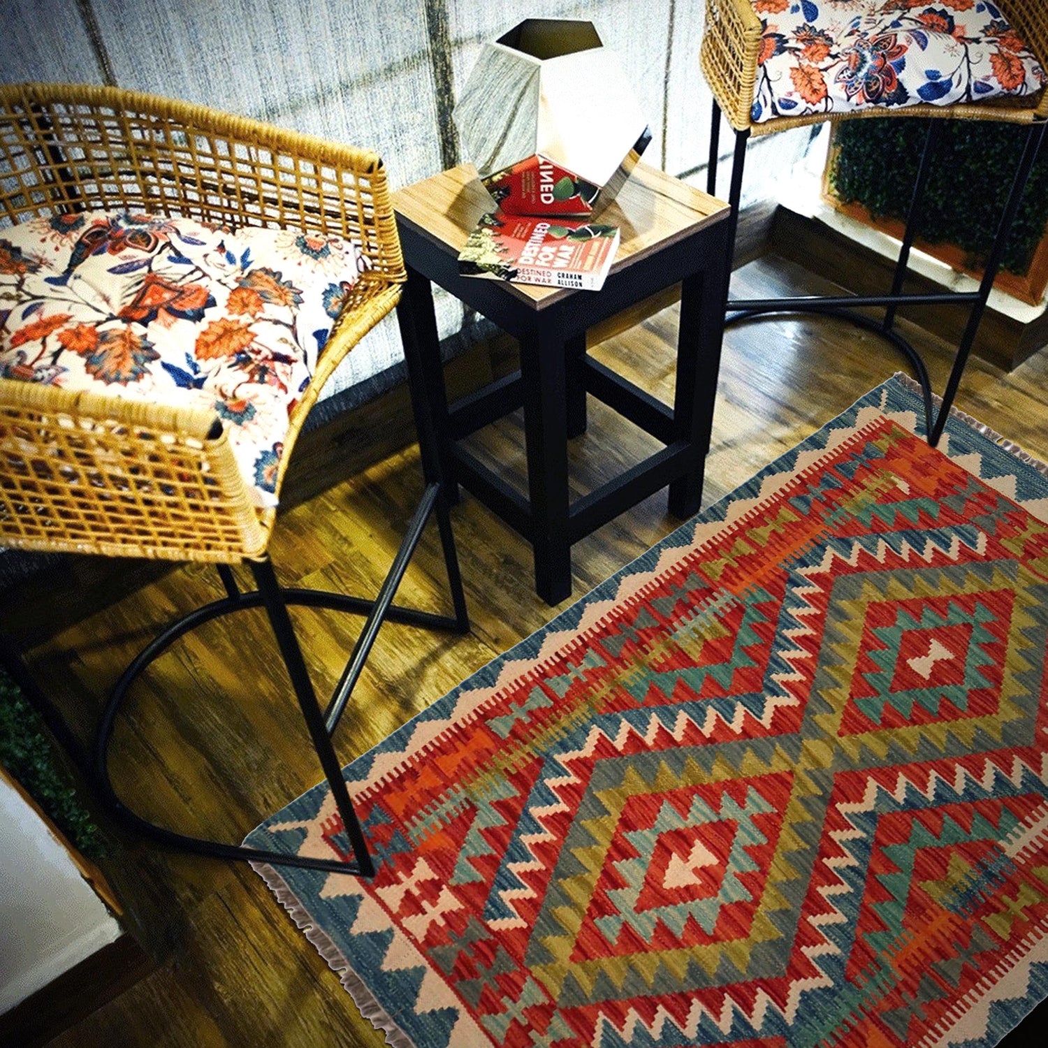 Handmade Vegetable Kilim 3' 1" x 4' 2" (ft) - No. P35754