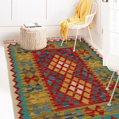 Handmade Vegetable Kelim 2' 8" x 3' 10" (ft) - No. P35757