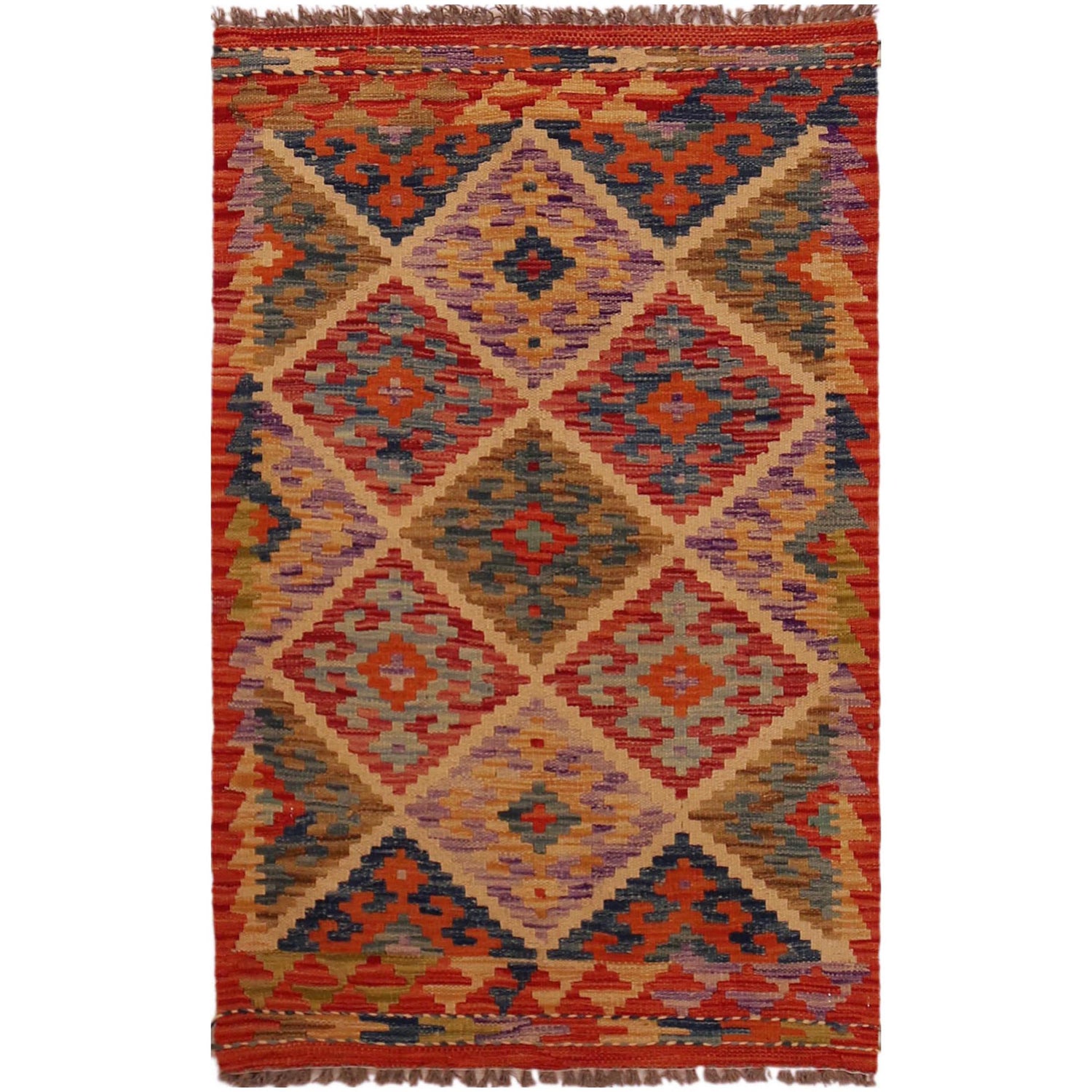 Handmade Vegetable Kilim 2' 7" x 4' 2" (ft) - No. P35768