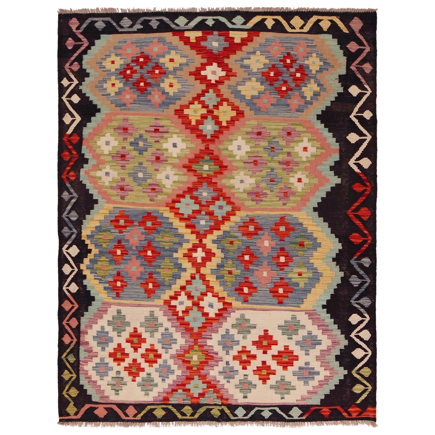 Handmade Vegetable Kilim 4' 11" x 6' 8" (ft) - No. P35840