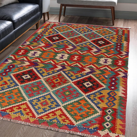 Handmade Vegetable Kelim 4' 11" x 7' 2" (ft) - No. P35843