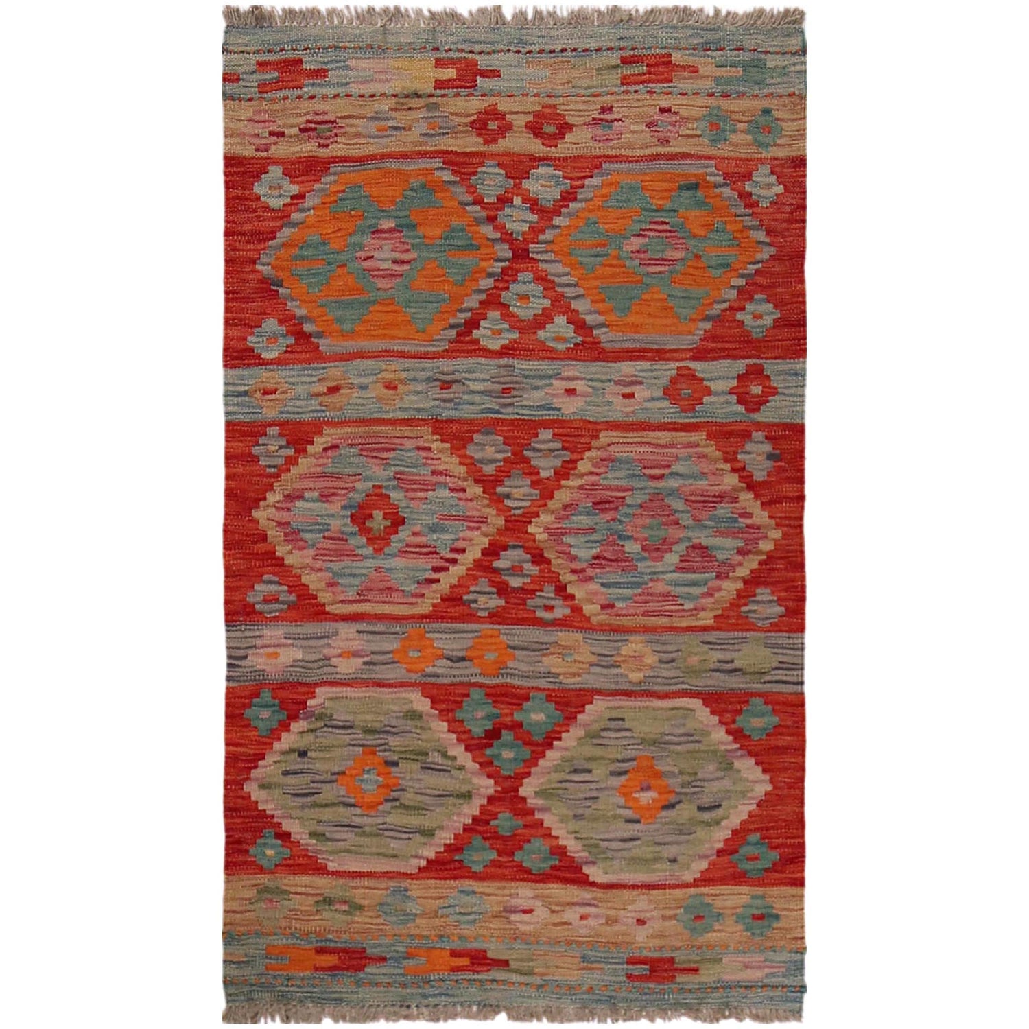 Handmade Vegetable Kilim 2' 7" x 4' 4" (ft) - No. P35844