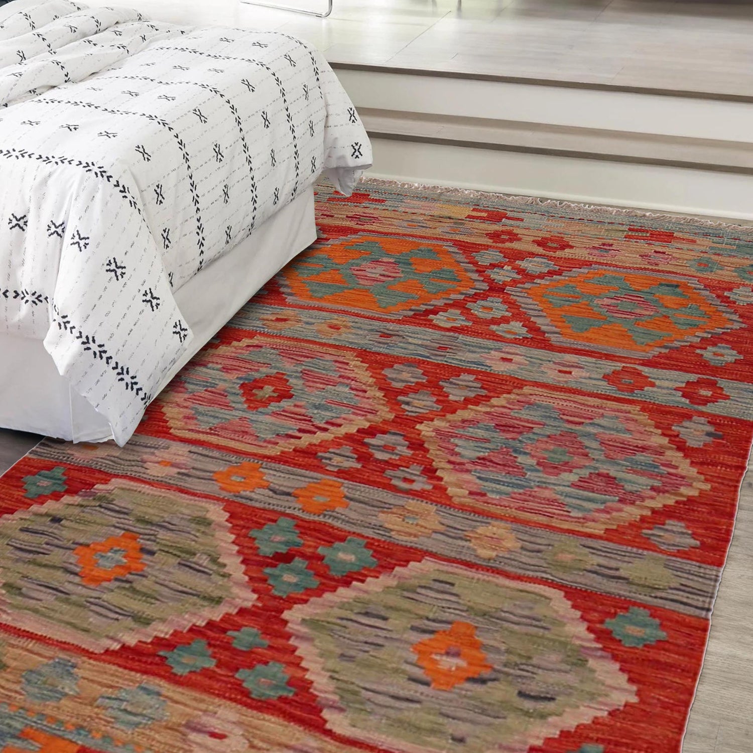 Handmade Vegetable Kilim 2' 7" x 4' 4" (ft) - No. P35844