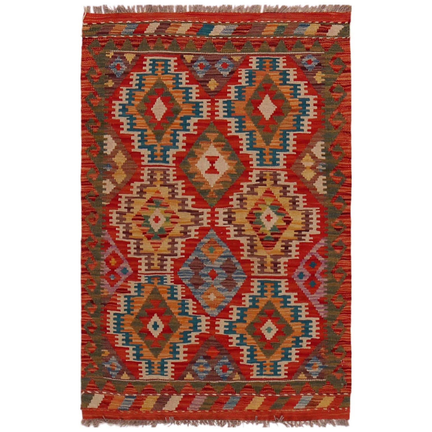 Handmade Vegetable Kilim 2' 7" x 4' 0" (ft) - No. P35846