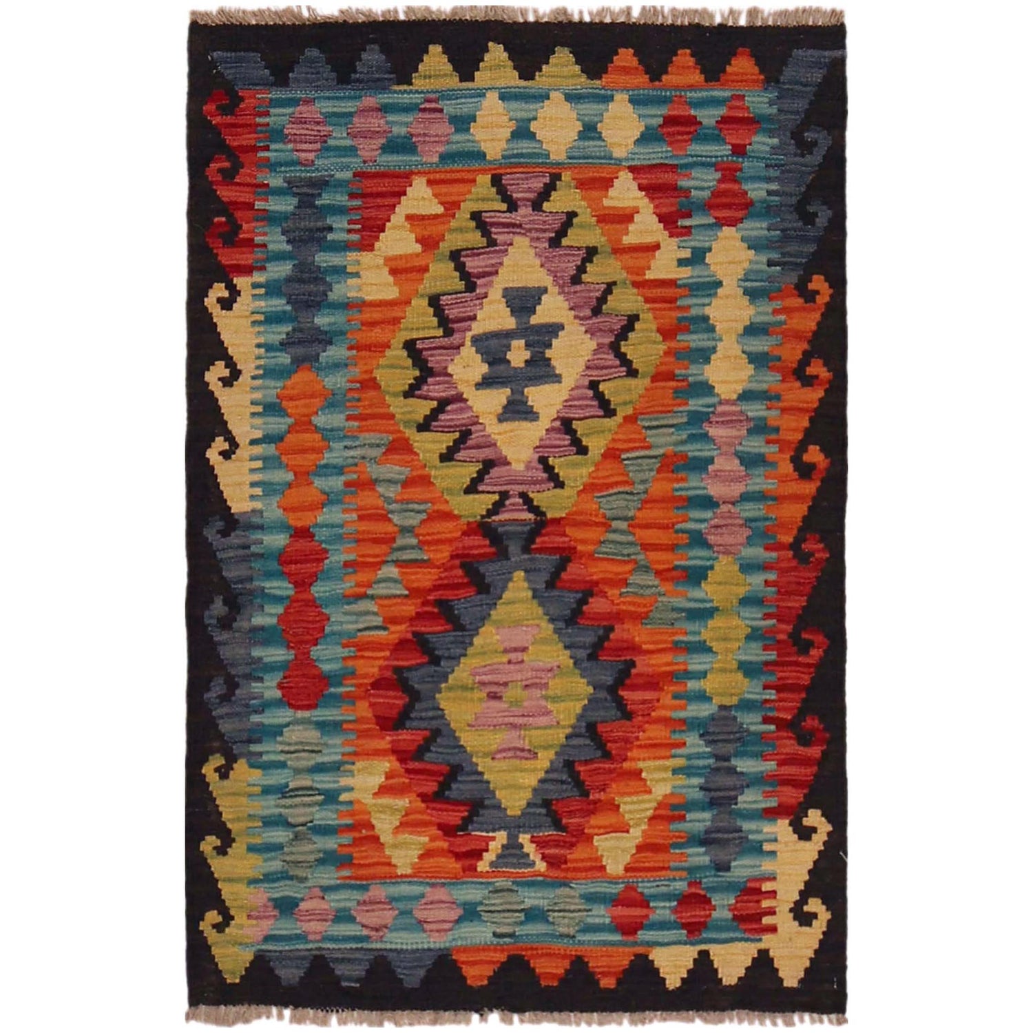 Handmade Vegetable Kilim 2' 8" x 4' 0" (ft) - No. P35848