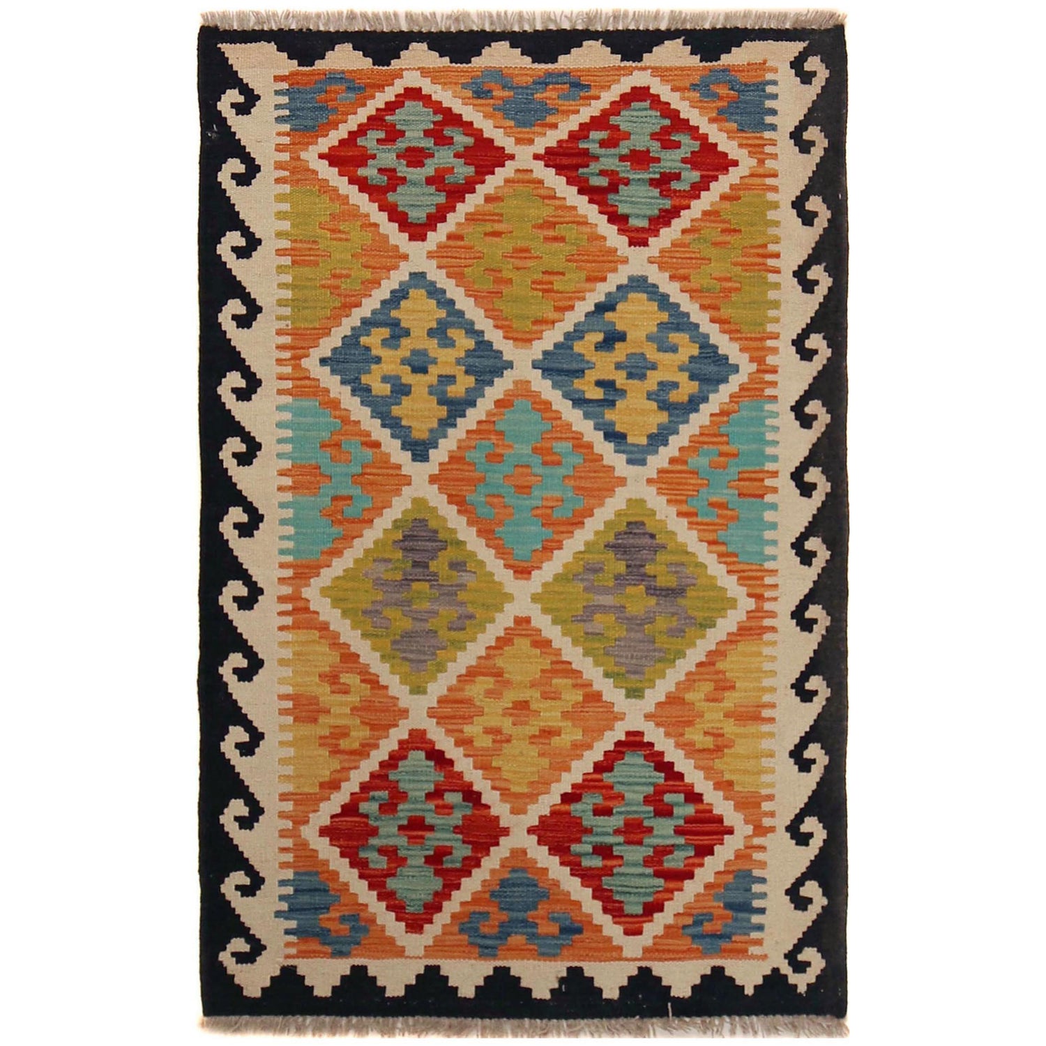 Handmade Vegetable Kilim 2' 11" x 4' 6" (ft) - No. P35850