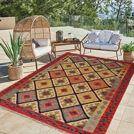 Handmade Vegetable Kilim 5' 0" x 6' 10" (ft) - No. P35854