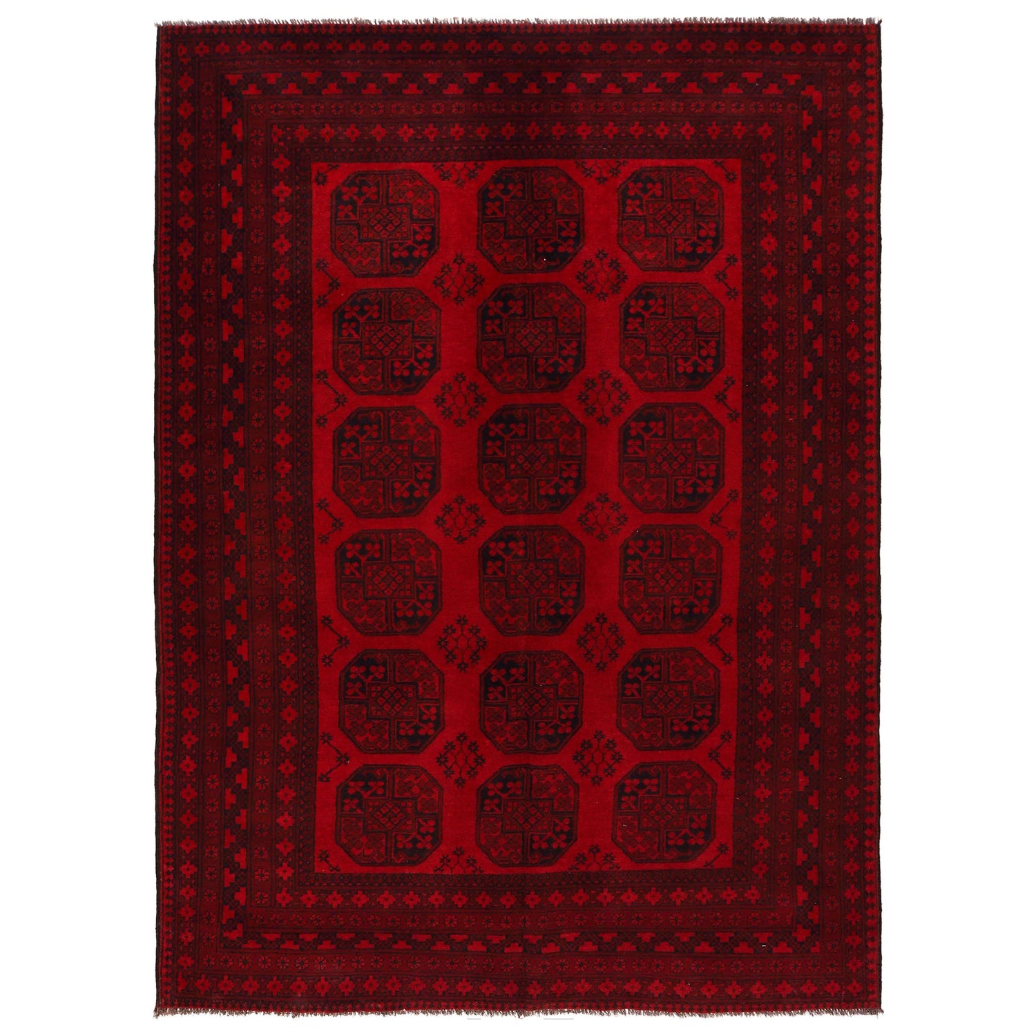 Traditional Red Fil pa Carpet 6' 6" x 9' 2" (ft) - No. P35899