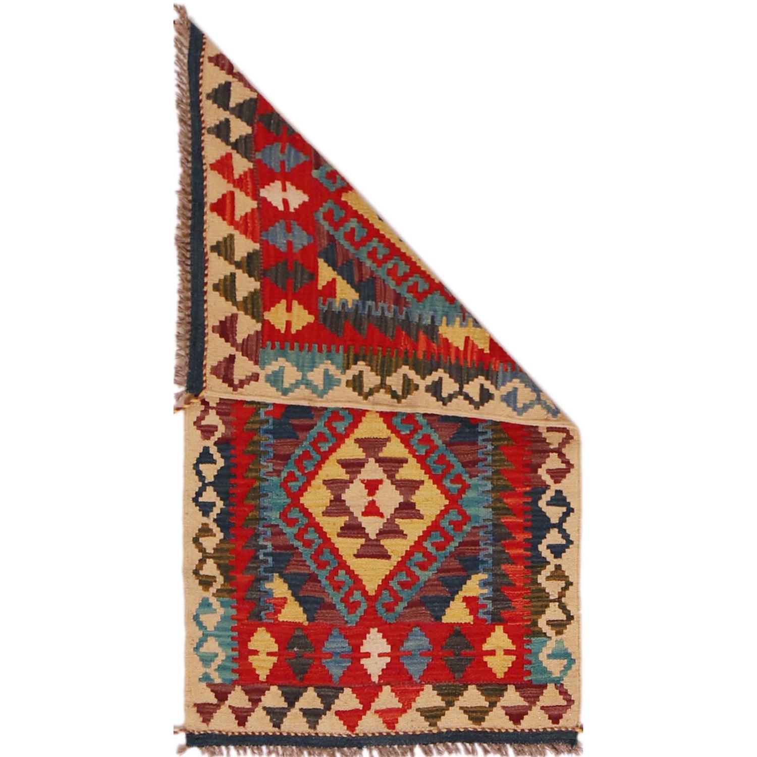 Handmade Vegetable Kilim 1' 11" x 3' 6" (ft) - No. P35953