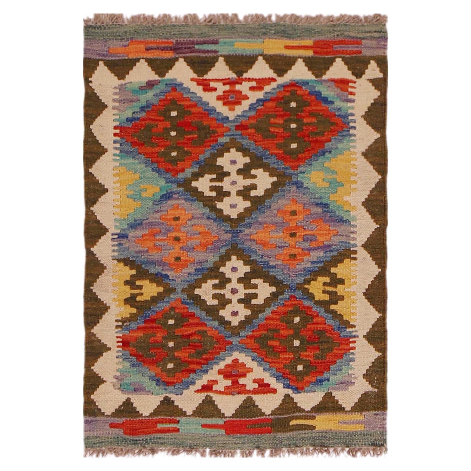 Handmade Vegetable Kilim 2' 1" x 3' 0" (ft) - No. P35955