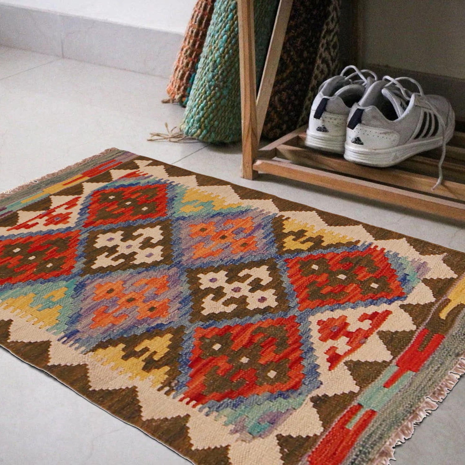 Handmade Vegetable Kilim 2' 1" x 3' 0" (ft) - No. P35955