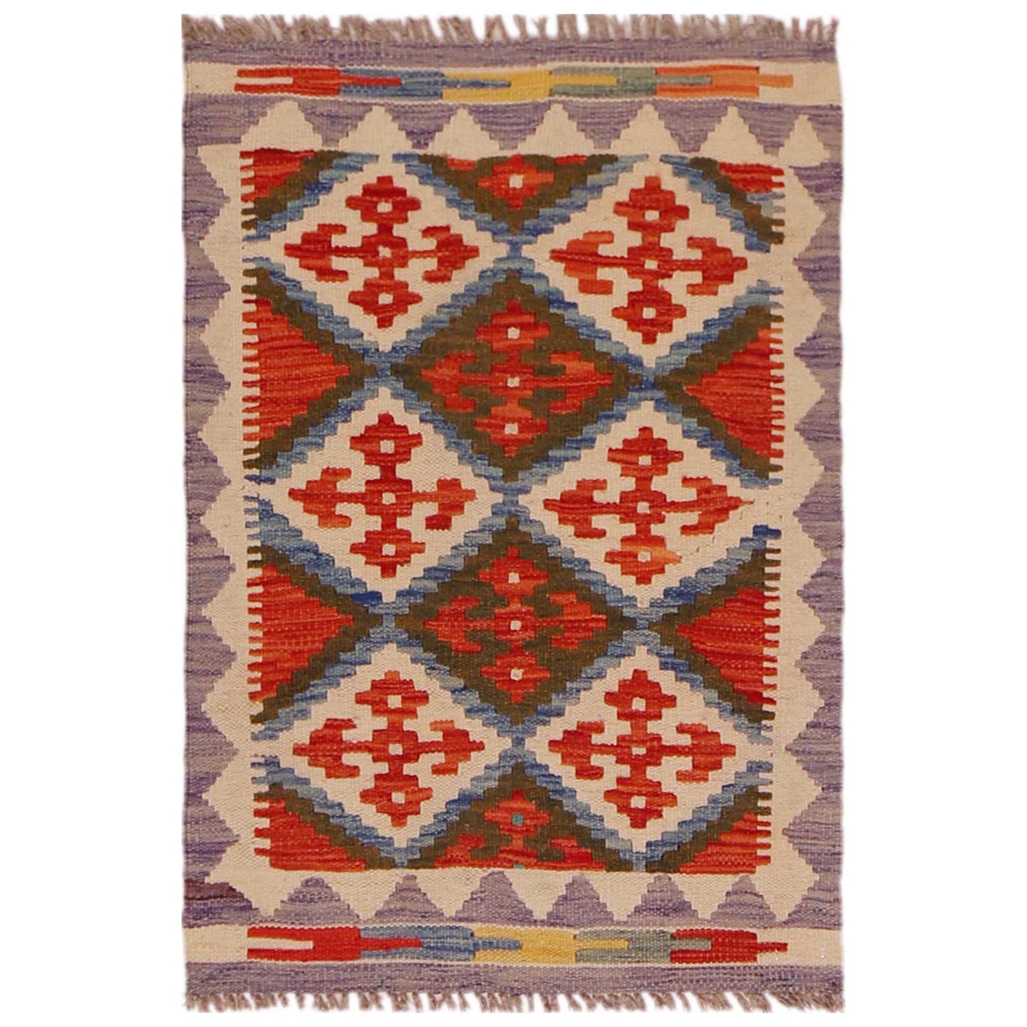Handmade Vegetable Kilim 2' 0" x 2' 11" (ft) - No. P35958