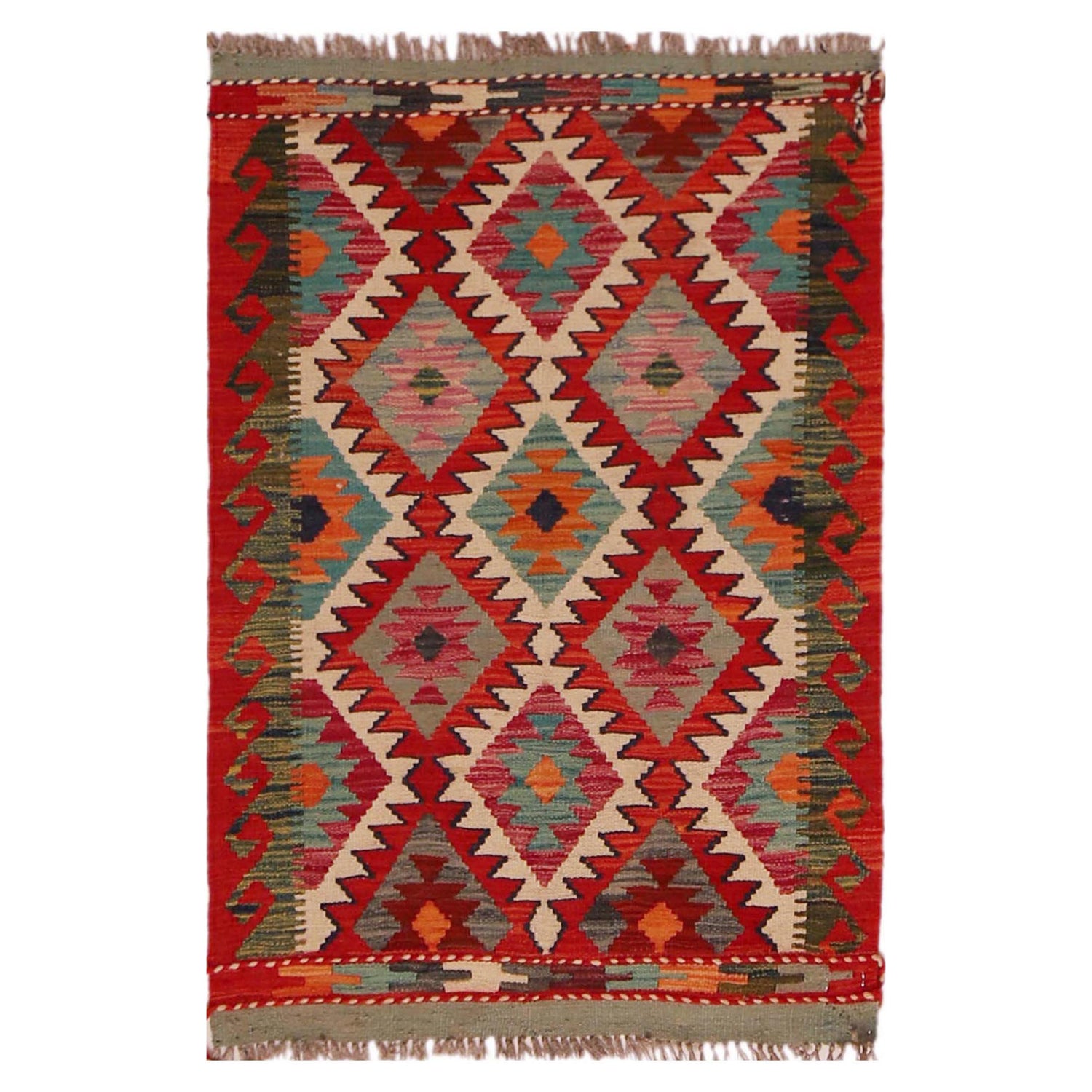 Handmade Vegetable Kilim 2' 2" x 3' 3" (ft) - No. P35963