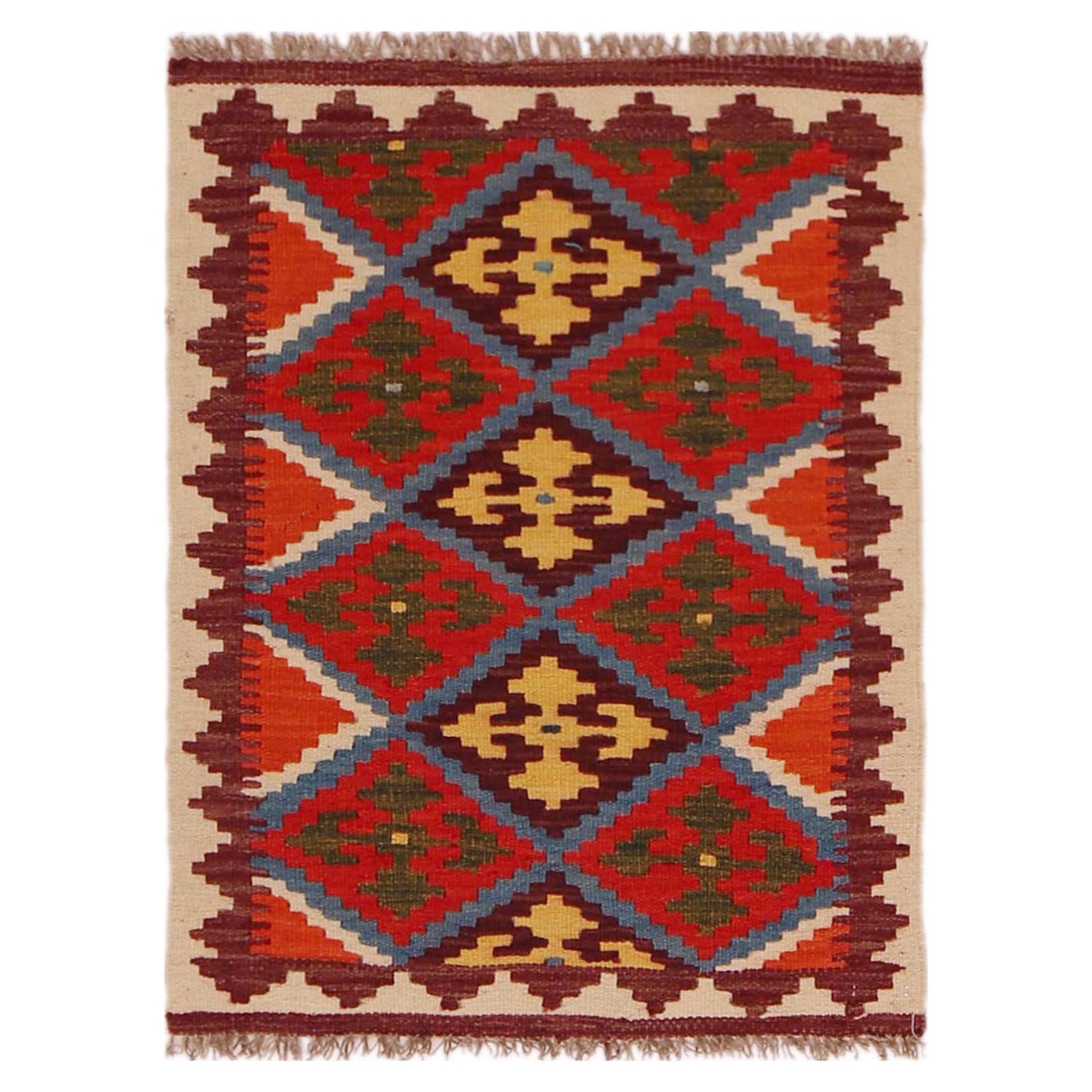 Handmade Vegetable Kilim 2' 2" x 2' 11" (ft) - No. P35965
