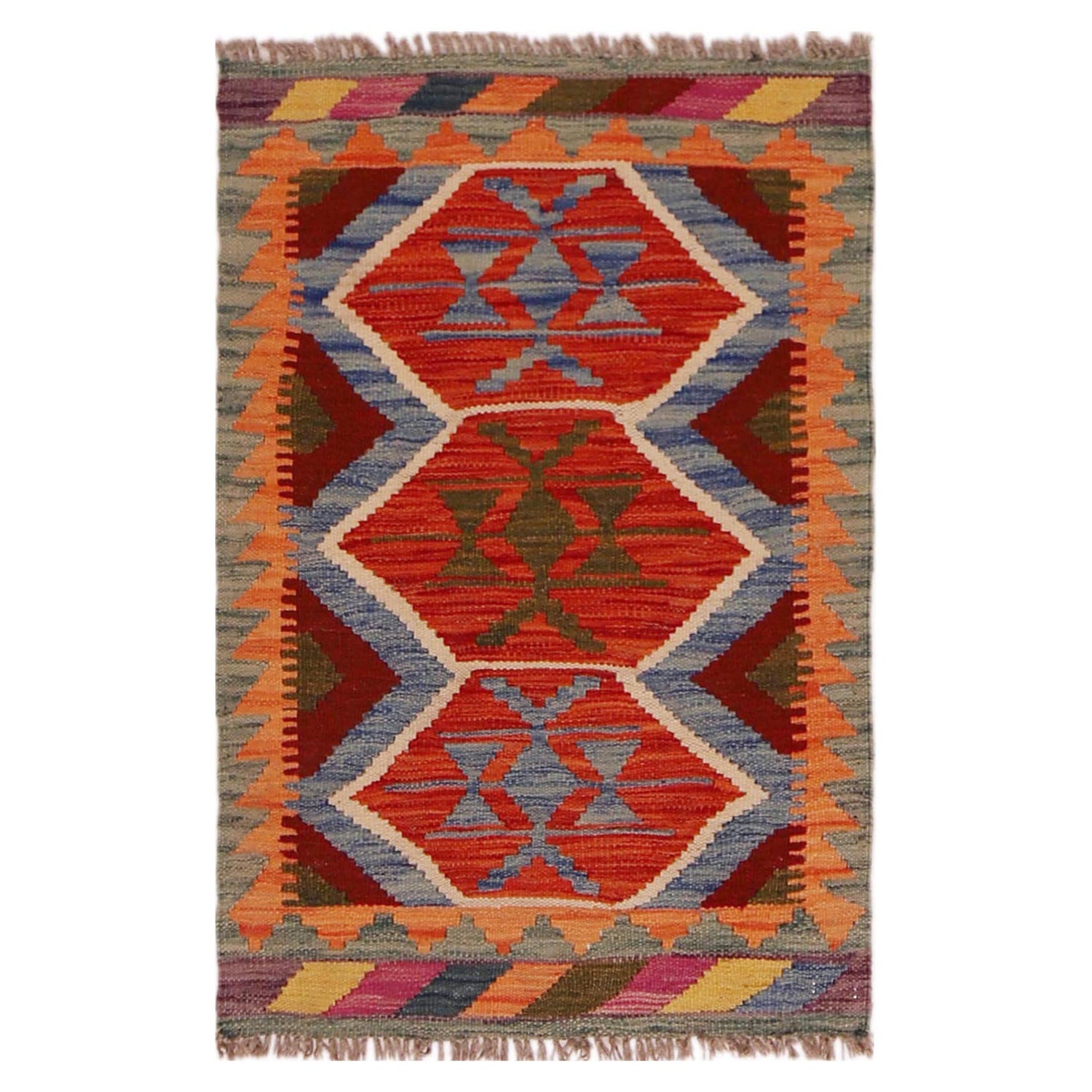 Handmade Vegetable Kilim 2' 0" x 3' 1" (ft) - No. P35967