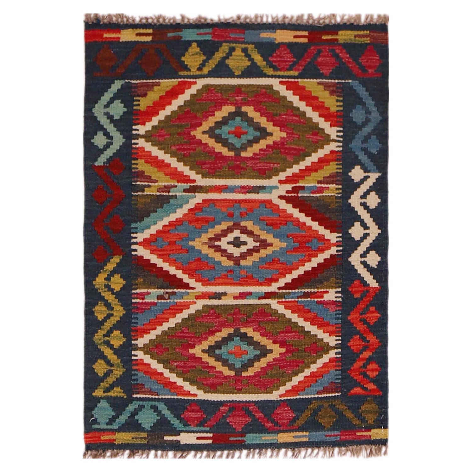 Handmade Vegetable Kilim 2' 2" x 2' 11" (ft) - No. P35971
