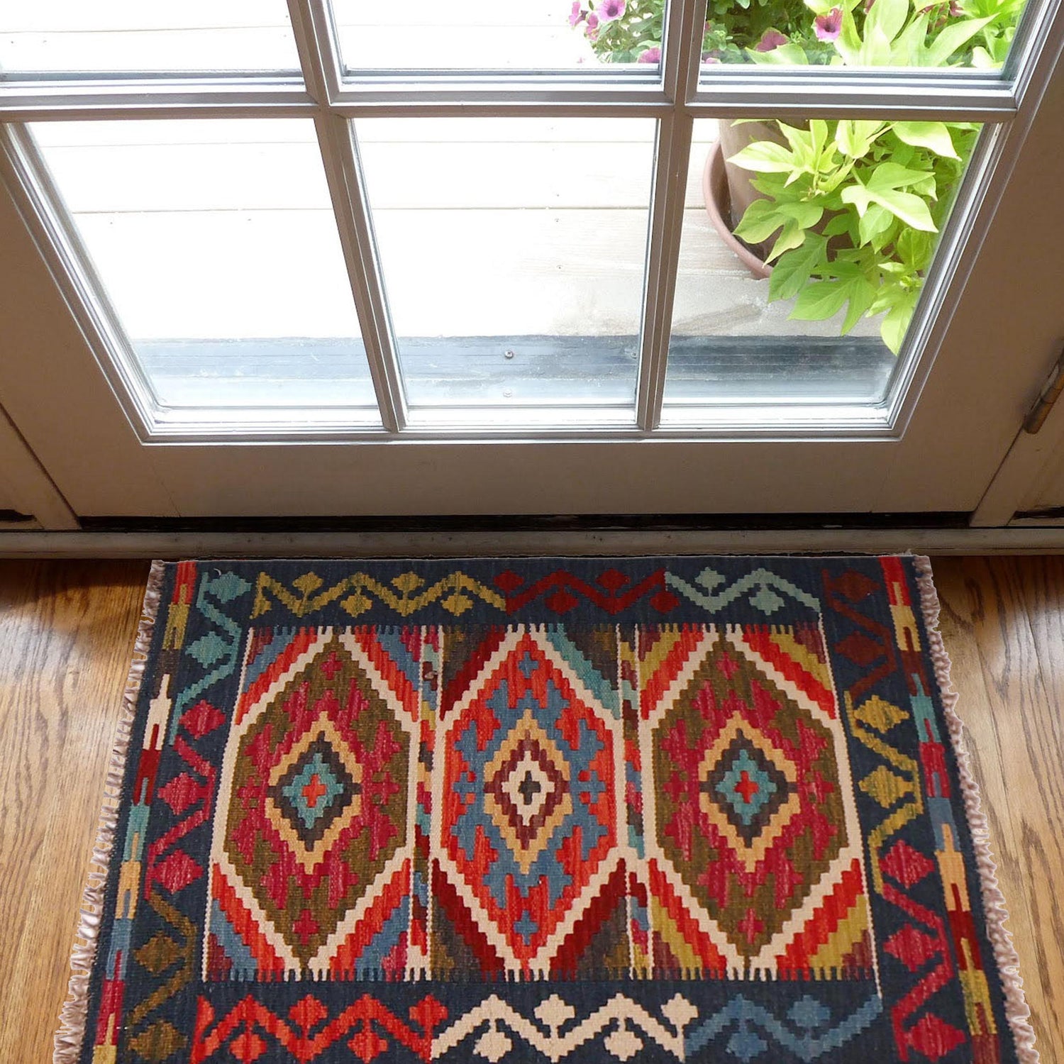 Handmade Vegetable Kilim 2' 2" x 2' 11" (ft) - No. P35971