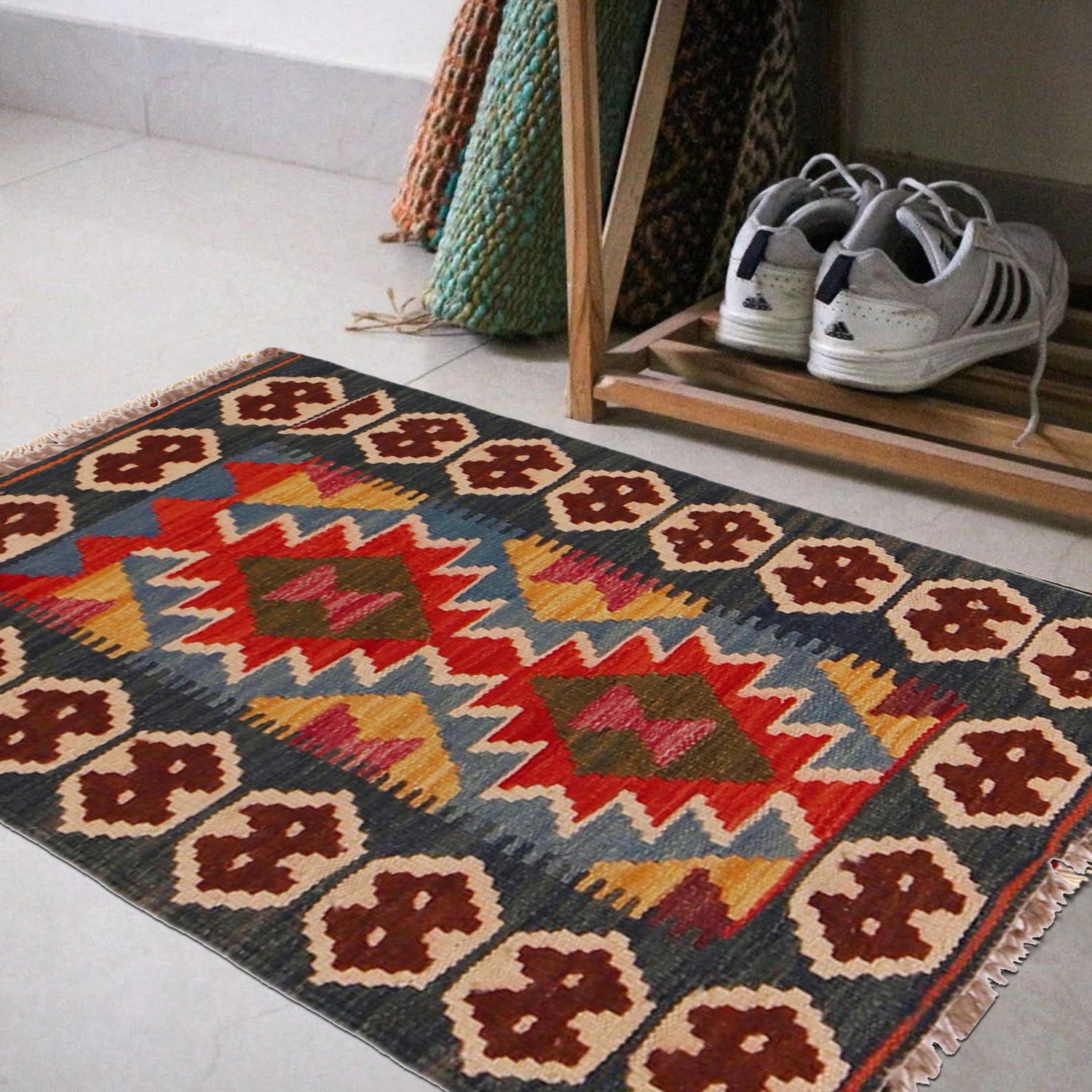 Handmade Vegetable Kilim 1' 11" x 2' 9" (ft) - No. P35980