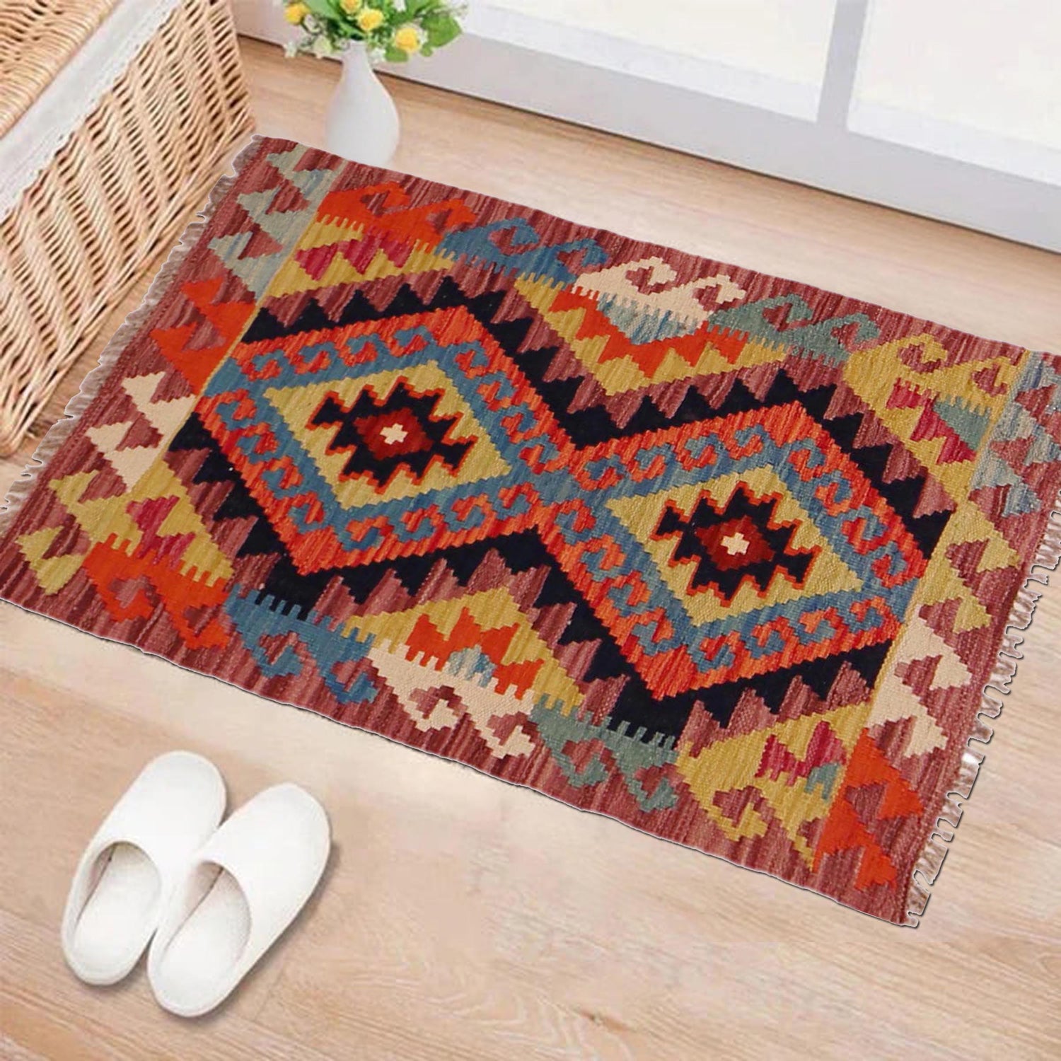 Handmade Vegetable Kelim 1' 10" x 3' 1" (ft) - No. P35987