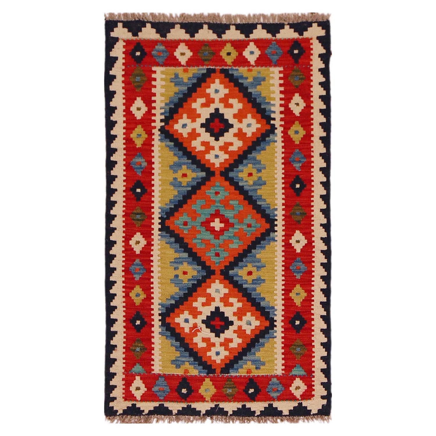 Handmade Vegetable Kilim 2' 0" x 3' 6" (ft) - No. P35990