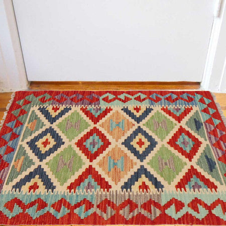 Handmade Vegetable Kilim 2' 0" x 2' 11" (ft) - No. P35994