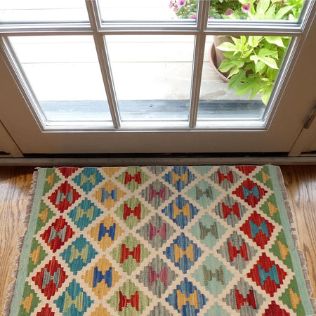 Handmade Vegetable Kelim 1' 10" x 3' 0" (ft) - No. P36005