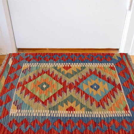 Handmade Vegetable Kelim 1' 10" x 2' 11" (ft) - No. P36007